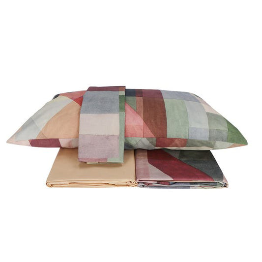 Completo Lenzuolo Copriletto Matrimoniale Mirror