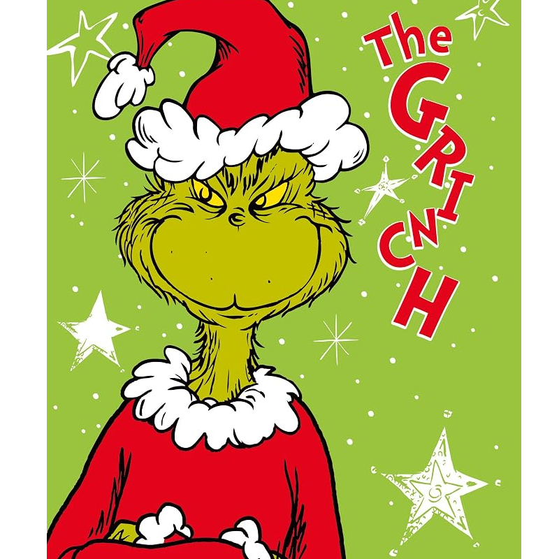 Plaid Soft Touch Grinch verde 130 × 160 cm