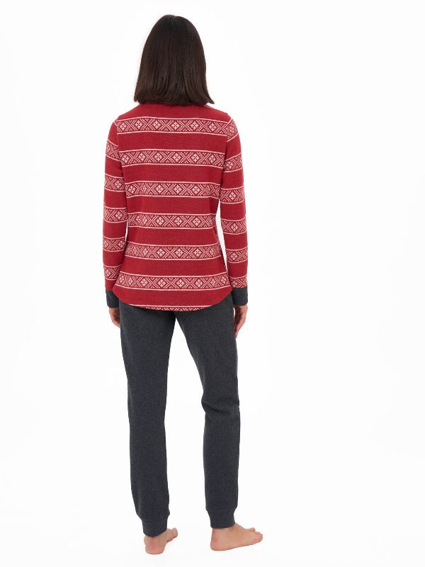 Pigiama Donna Serafino Cotton Eco Pile DM06N1 Chili Pepper