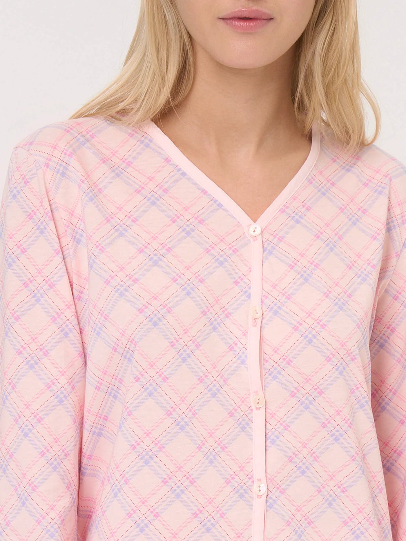 Pigiama Lungo Aperto Jersey di Cotone DM68N6 Mary's Rose