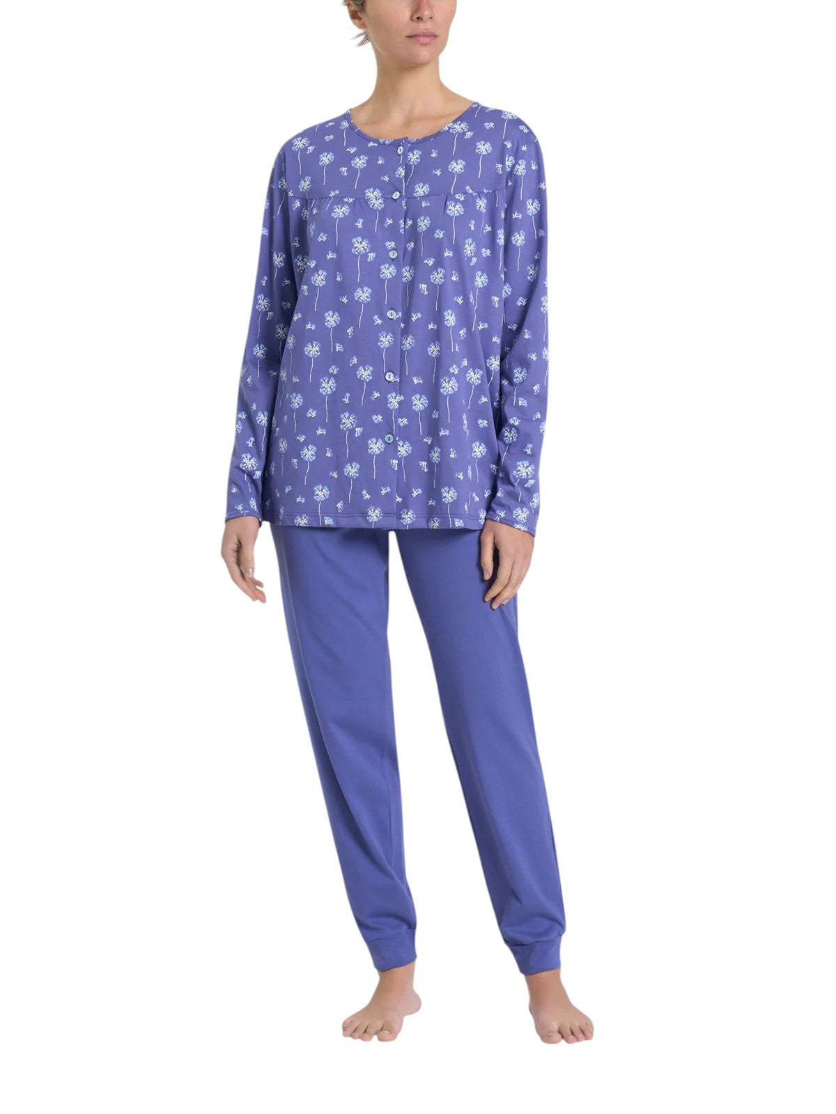 Pigiama Lungo Aperto Jersey di Cotone DP32N6