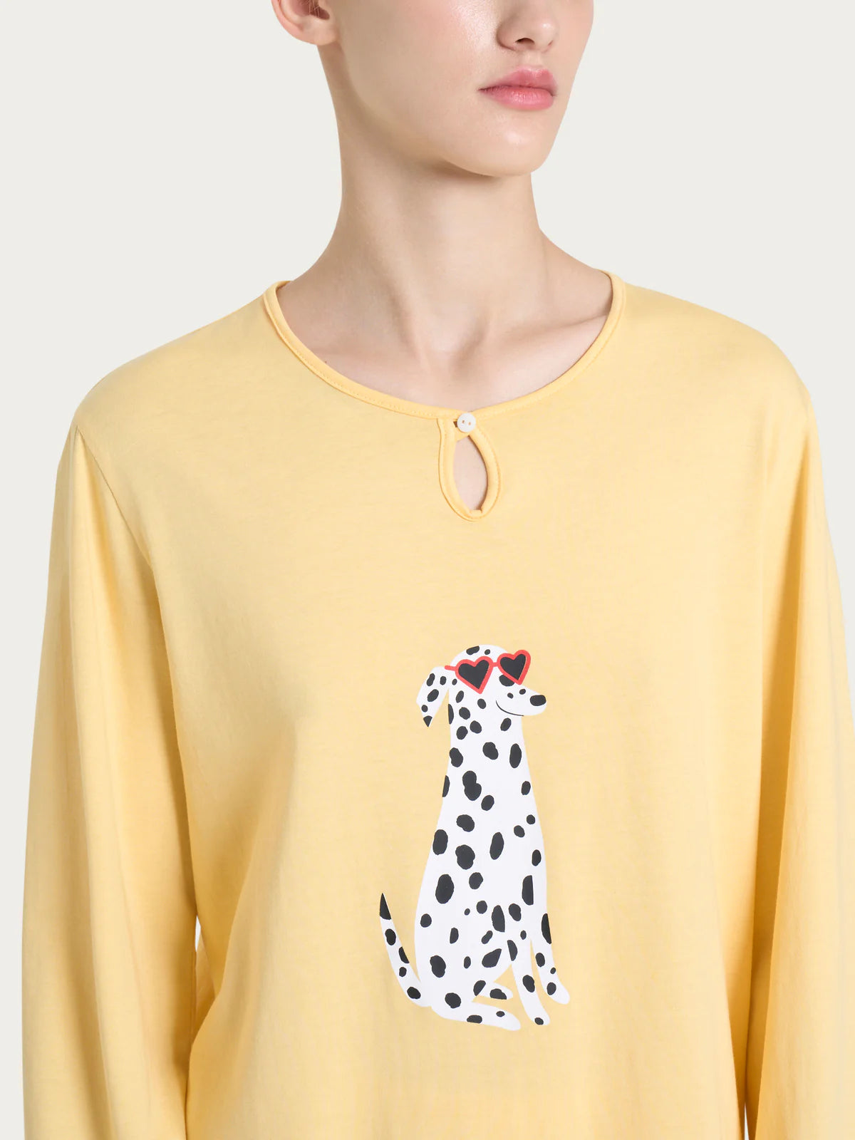 Pigiama Lungo Scollo a Goccia in Jersey di Cotone DP43N1