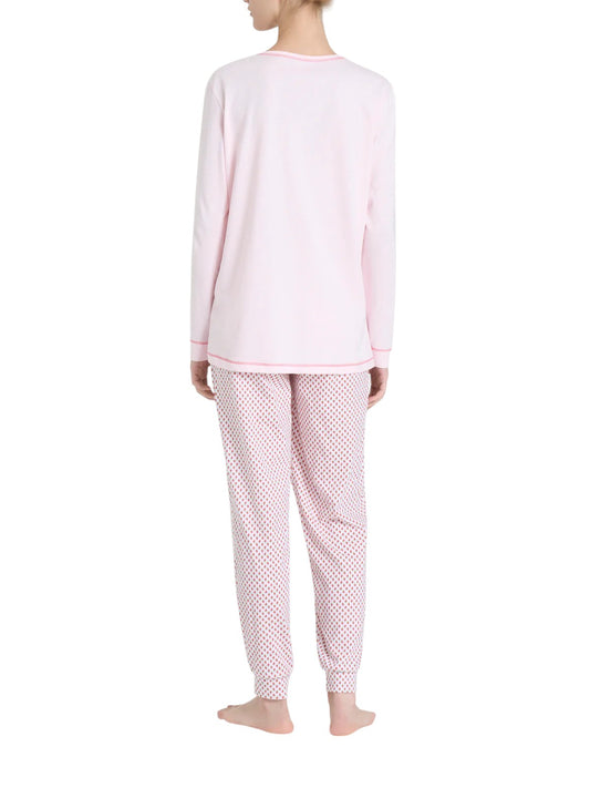 Pigiama Lungo Scollo Serafino Jersey di Cotone DQ12N1