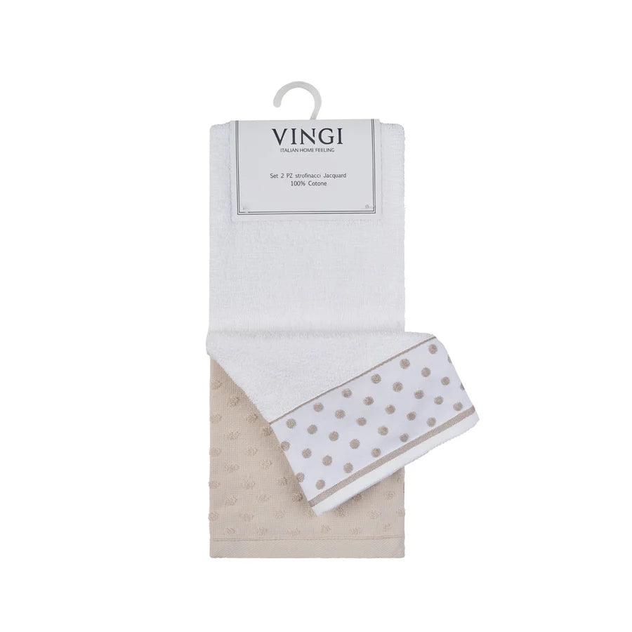 Set 2 strofinacci cucina Vingi Infinito in cotone 50×70 cm