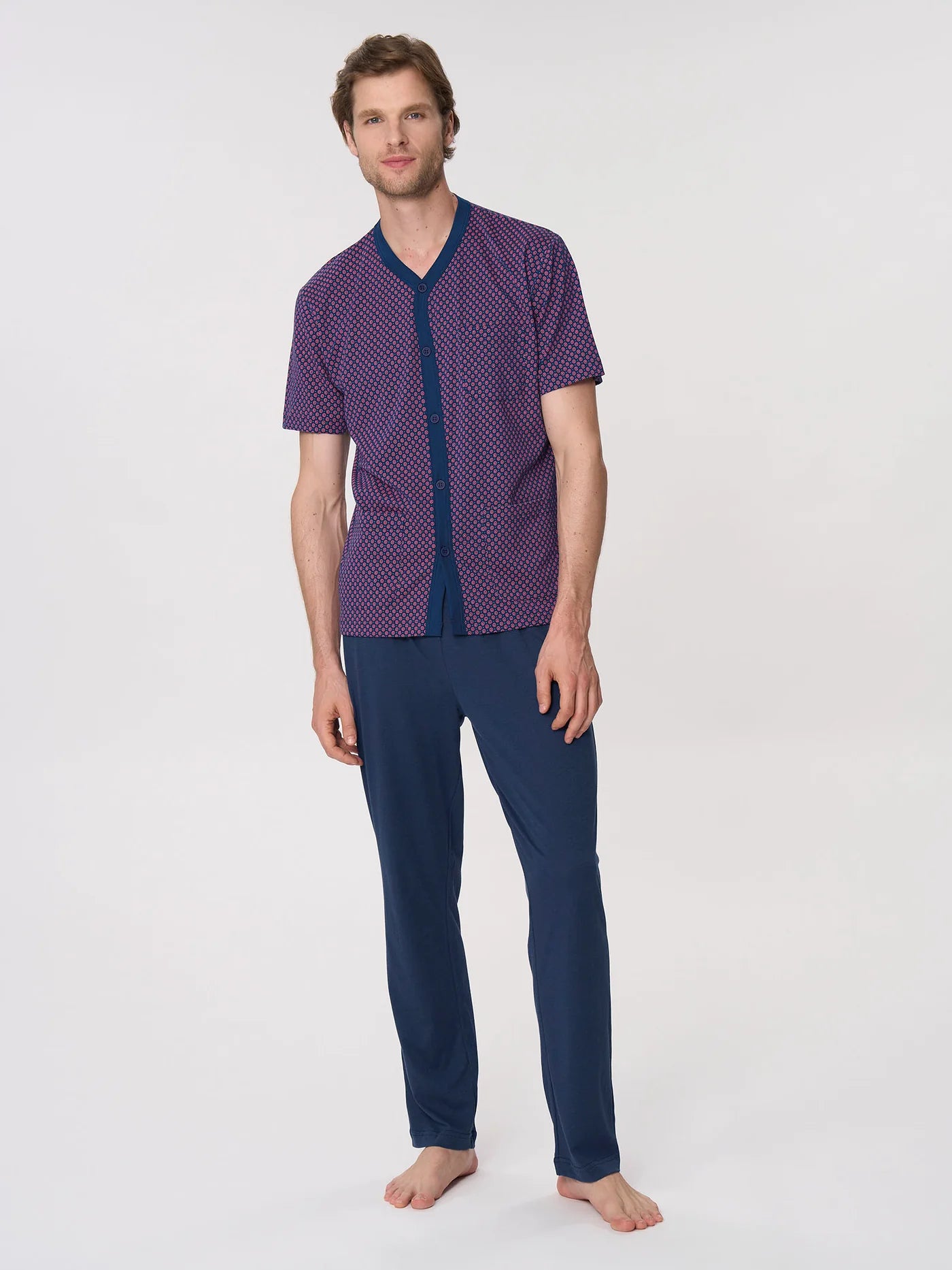 Pigiama Aperto pezzi manica corta pantalone lungo pantalone