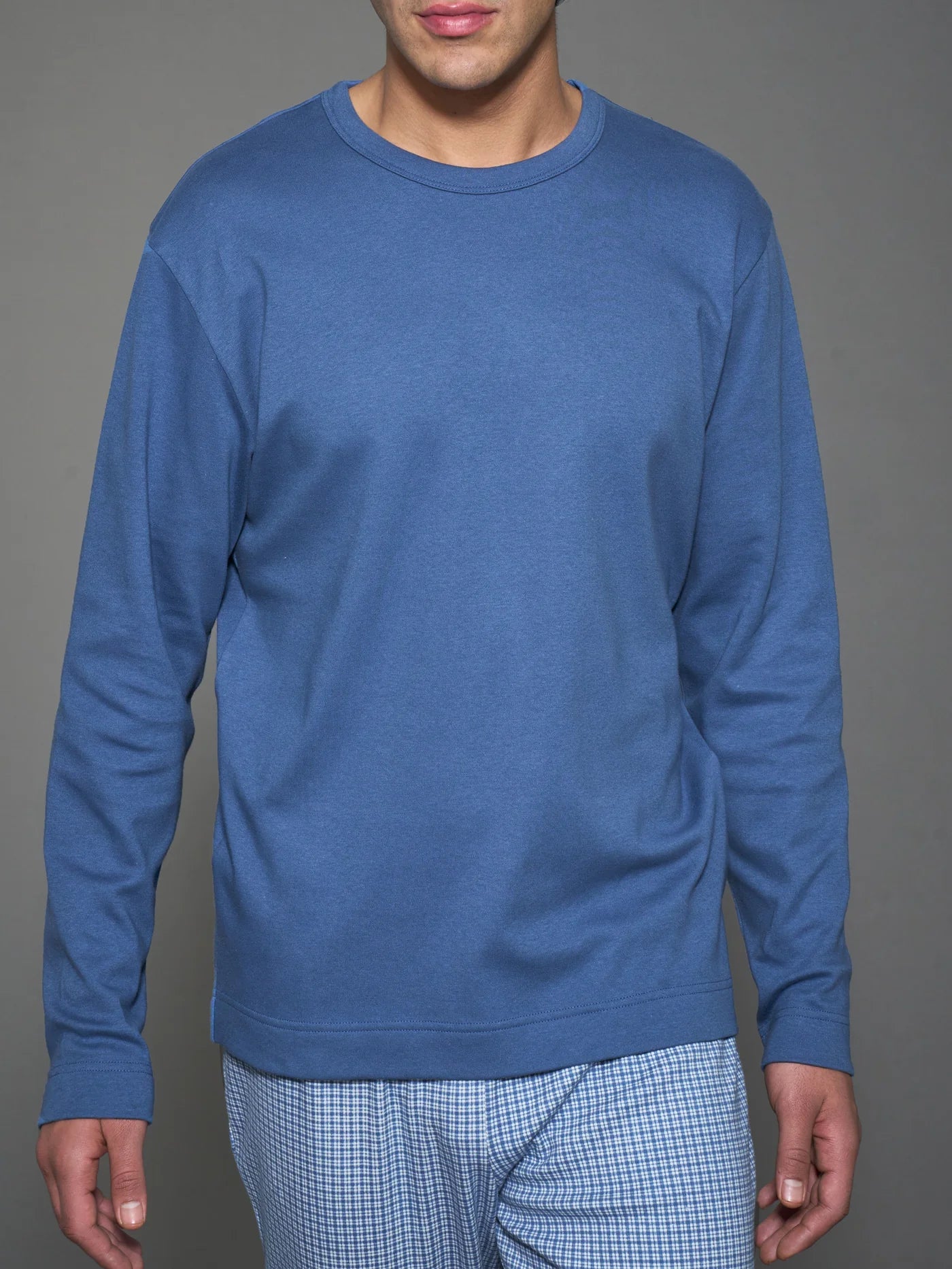 Pigiama Girocollo Caldo Cotone U838NQ Bijou Blue