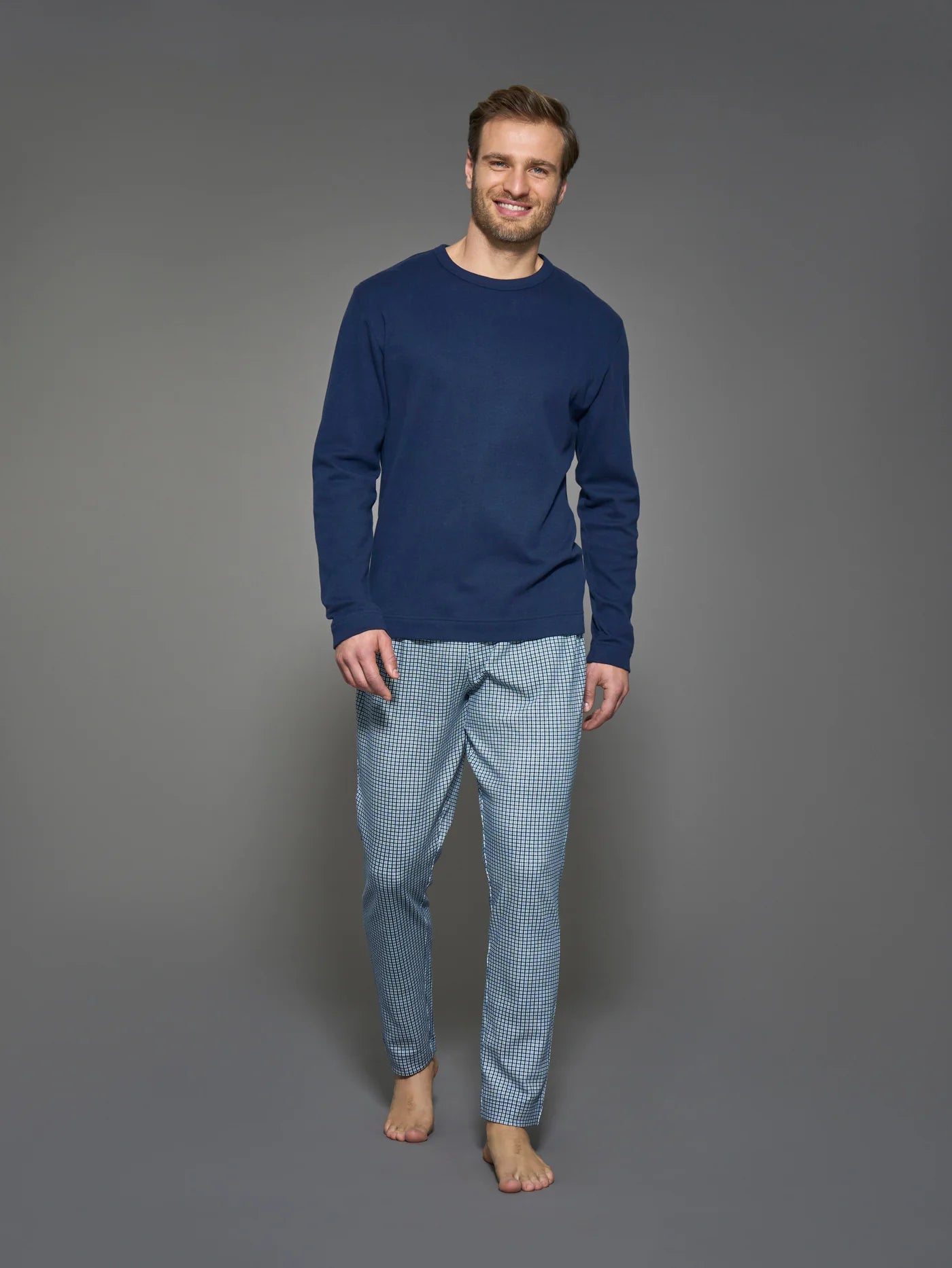 Pigiama Girocollo Caldo Cotone U838NQ Navy Blazer