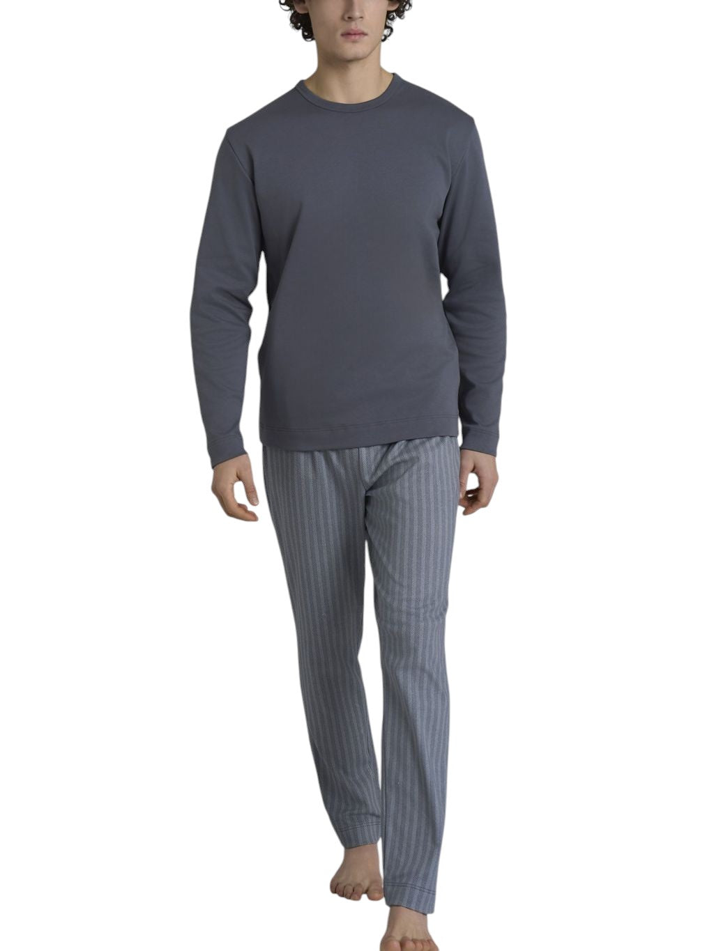Pigiama Girocollo Caldo Cotone U961NQ Spigato