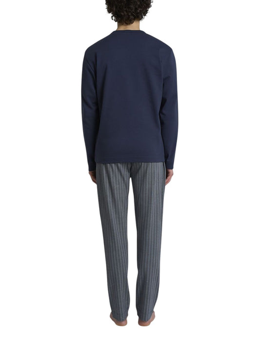 Pigiama Girocollo Caldo Cotone U961NQ Spigato