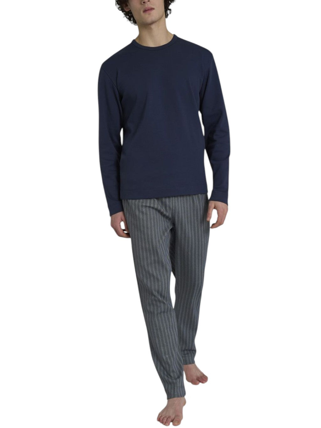 Pigiama Girocollo Caldo Cotone U961NQ Spigato