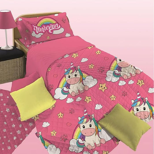 Copriletto Trapuntato Una Piazza Unicorno