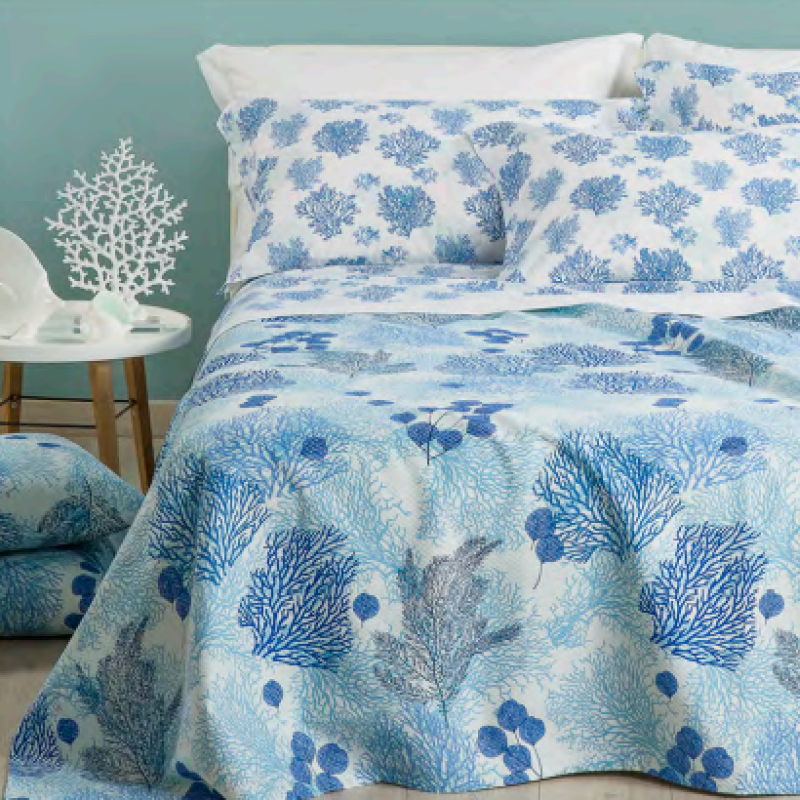 Copriletto Leggero Coral Blue