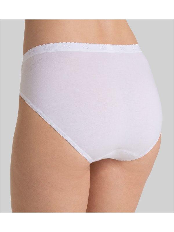 Slip da donna in cotone bianco a vita alta