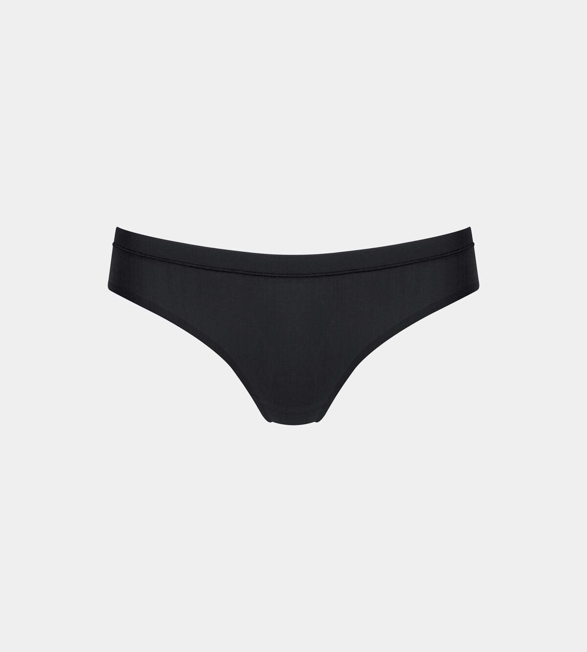 Slip da donna nero a vita bassa in tessuto elastico