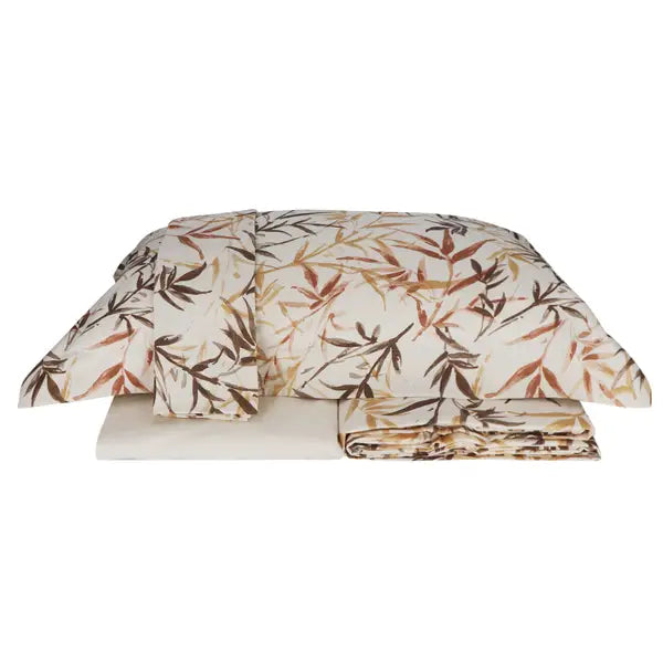 Completo Lenzuola Cotone D'Inverno Matrimoniale Naturae Zenzero