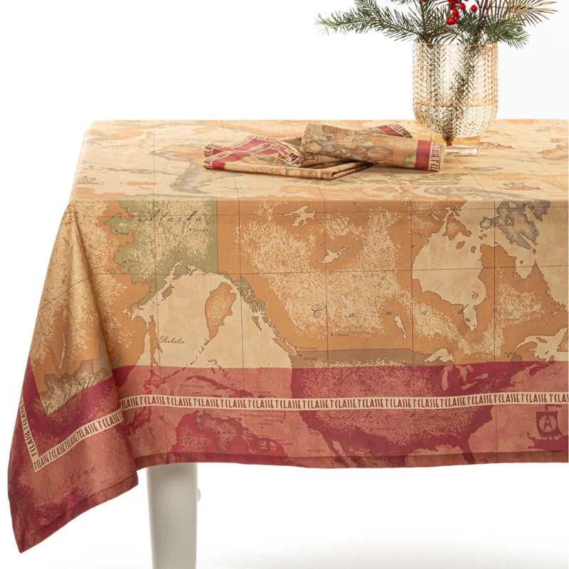 Tovaglia Geo Classic Red Alviero Martini Prima Classe in cotone