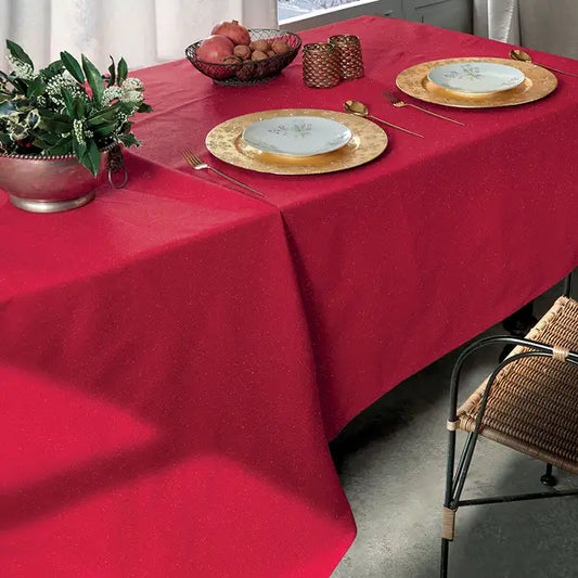 Tovaglia Natale In Tavola Sturdust Rosso