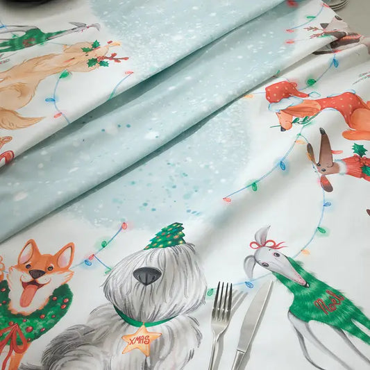 Tovaglia Rettangolare Natale In Tavola Friendsmas