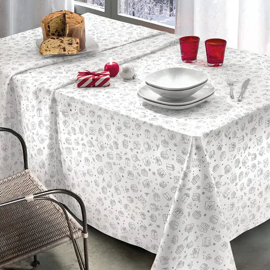 Tovaglia Rettangolare Natale In Tavola Glitter Gift Rosso