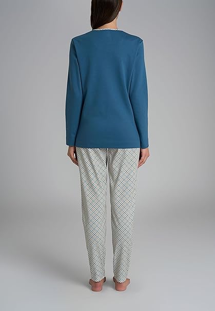 Pigiama Caldo Scollo a Goccia Interlock di Cotone DR56N1