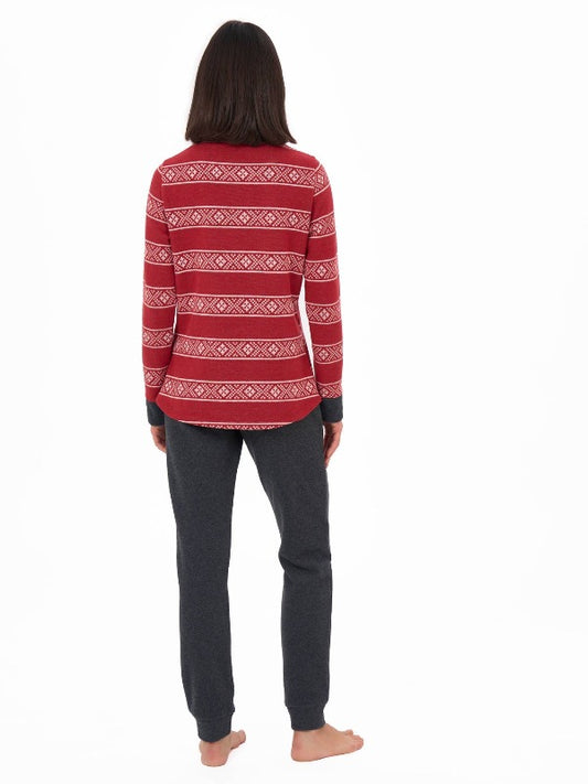 Pigiama Donna Serafino Cotton Eco Pile DM06N1 Chili Pepper