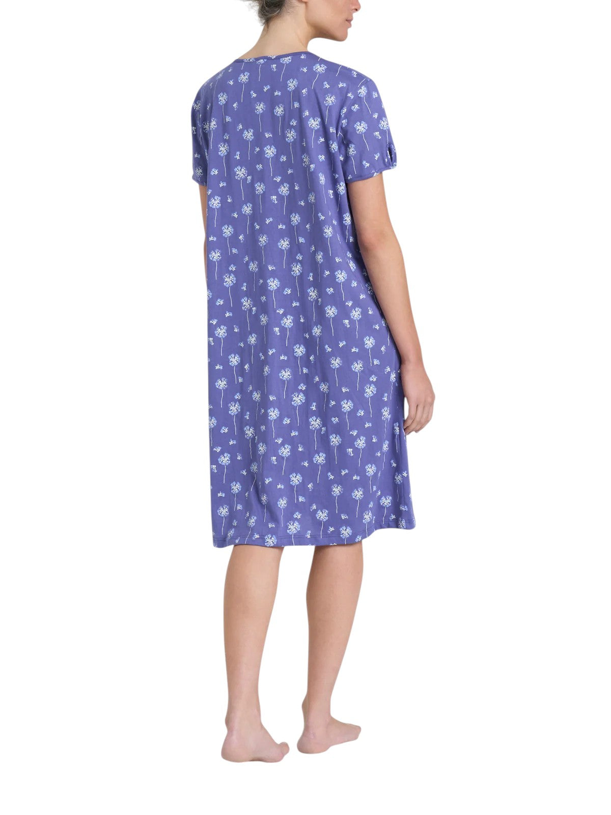 Camicia da Notte Aperta con Arricciatura in Jersey di Cotone DP32NO-M