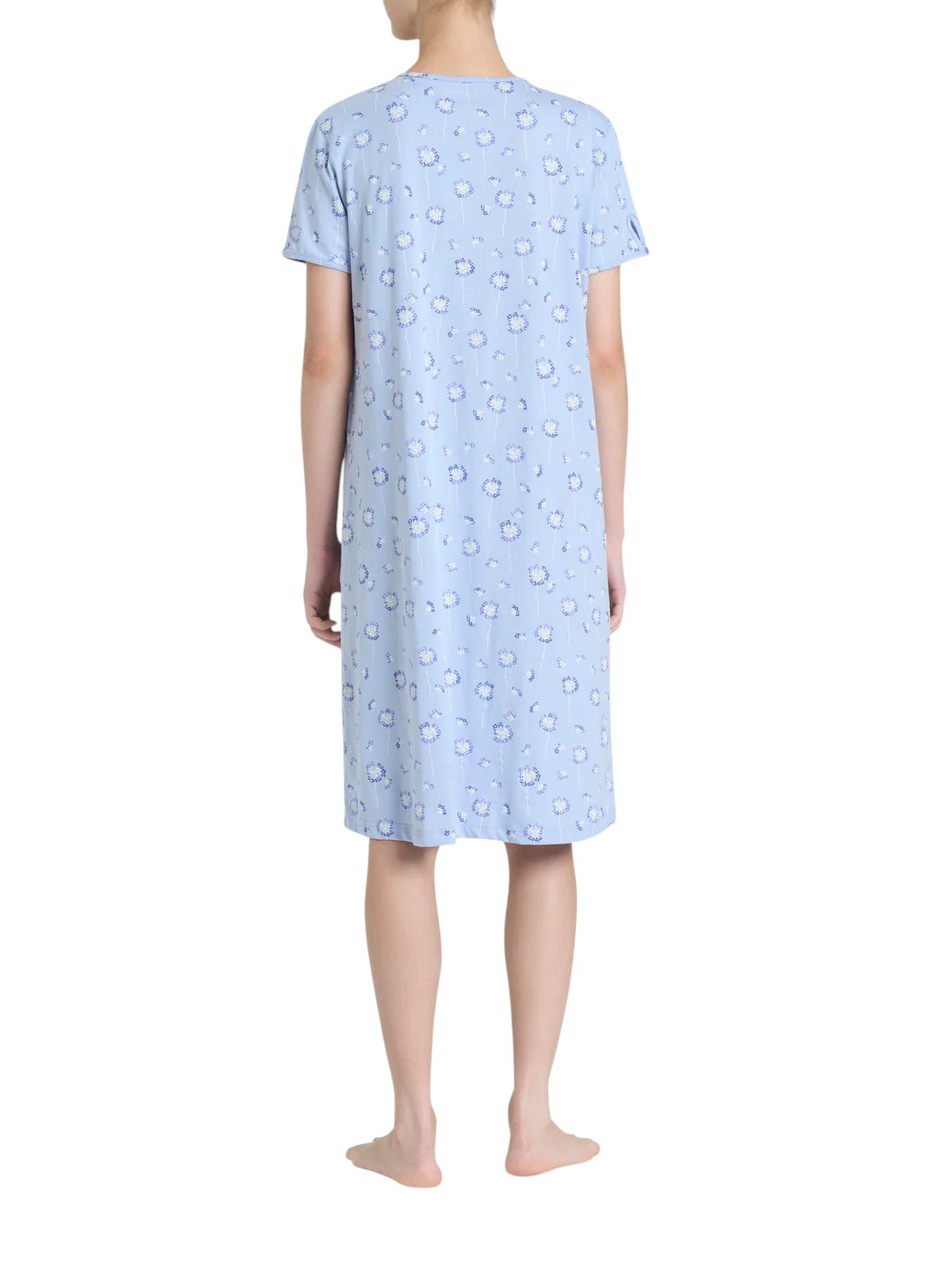 Camicia da Notte Aperta con Arricciatura in Jersey di Cotone DP32NO-M