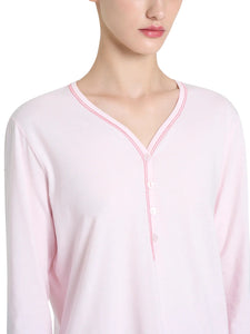 Pigiama Lungo Scollo Serafino Jersey di Cotone DQ12N1