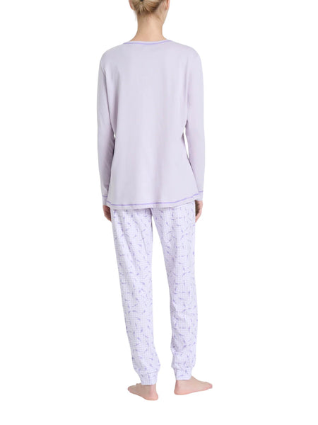 Pigiama Lungo Scollo Serafino Jersey di Cotone DQ12N1