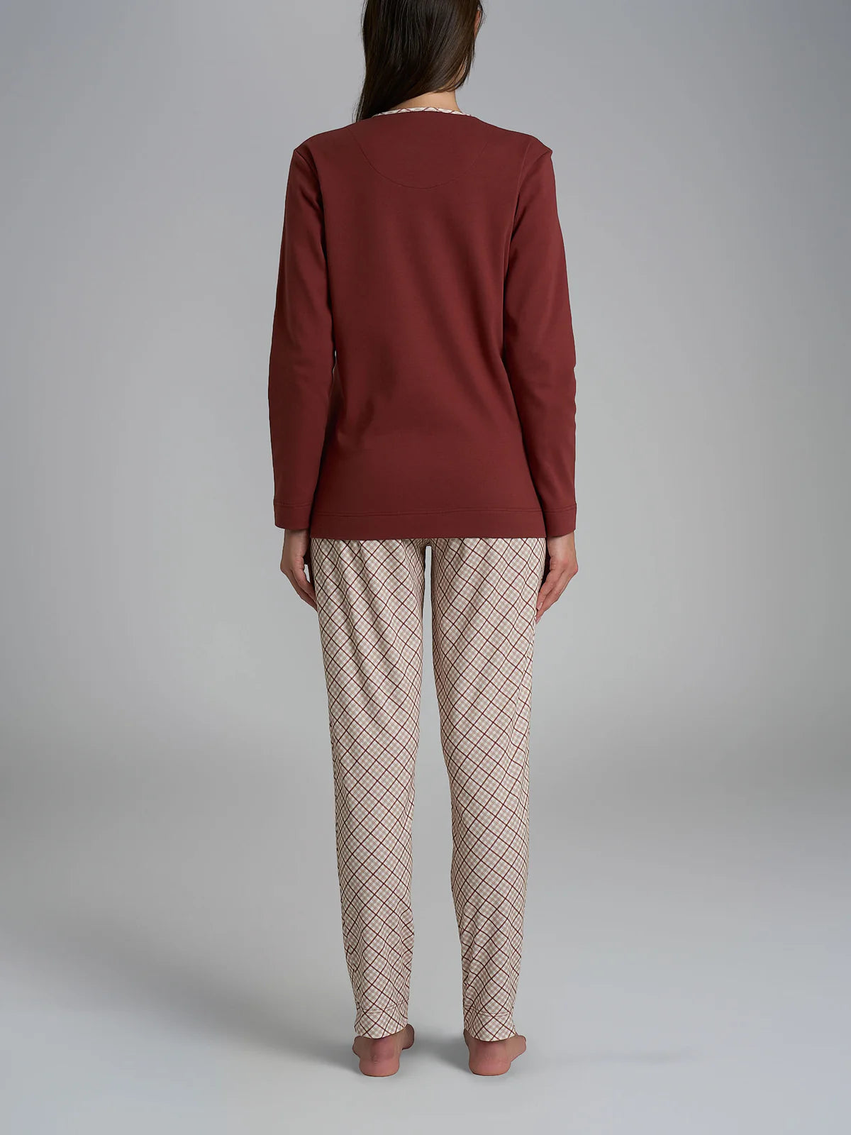 Pigiama Caldo Scollo a Goccia Interlock di Cotone DR56N1