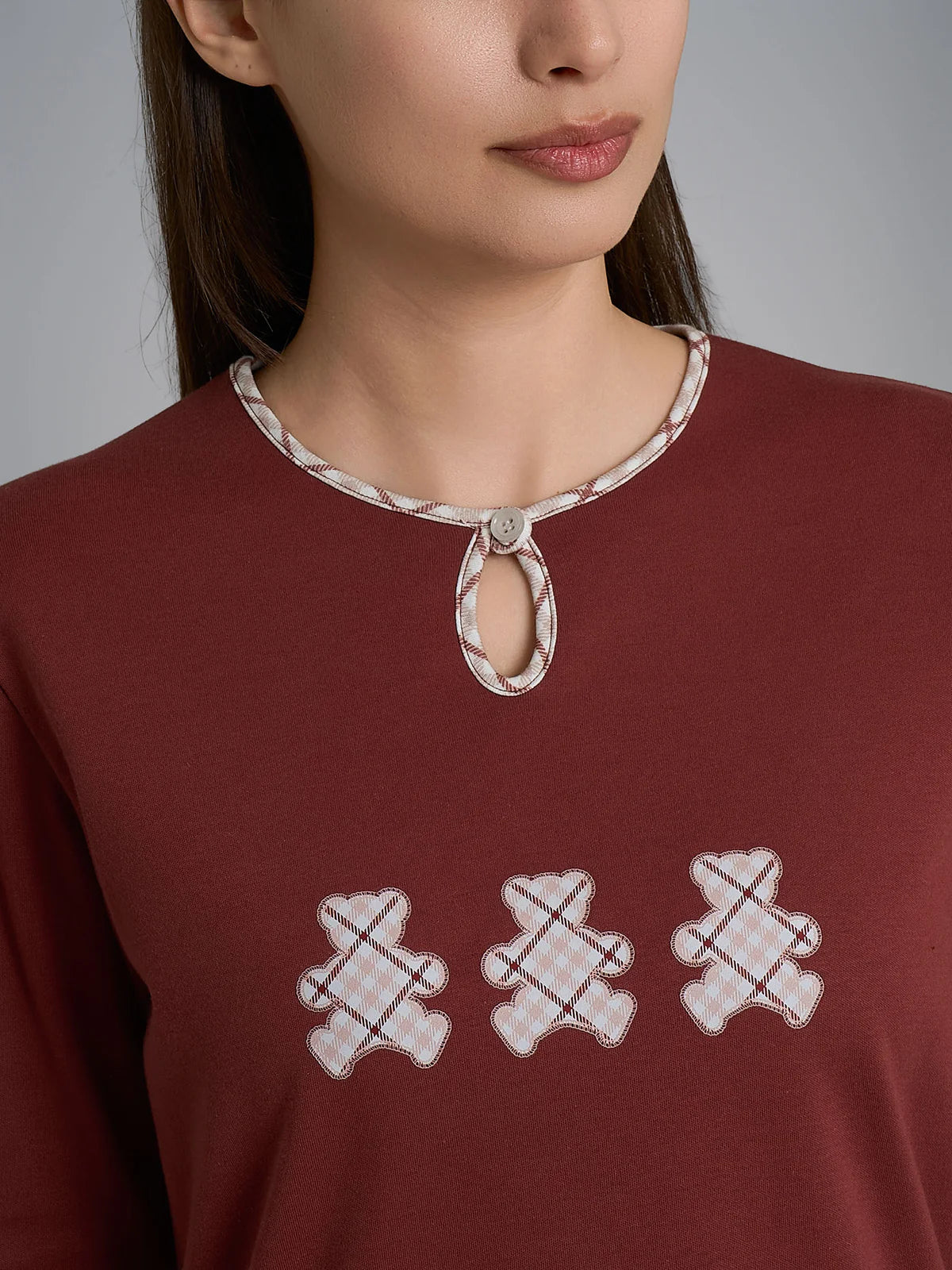 Pigiama Caldo Scollo a Goccia Interlock di Cotone DR56N1