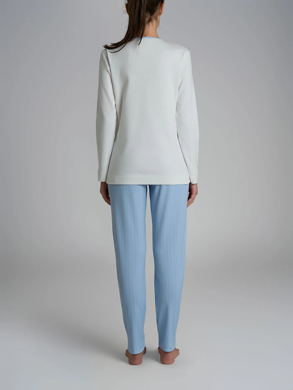 Pigiama Caldo Scollo a Goccia Interlock di Cotone DR56N1