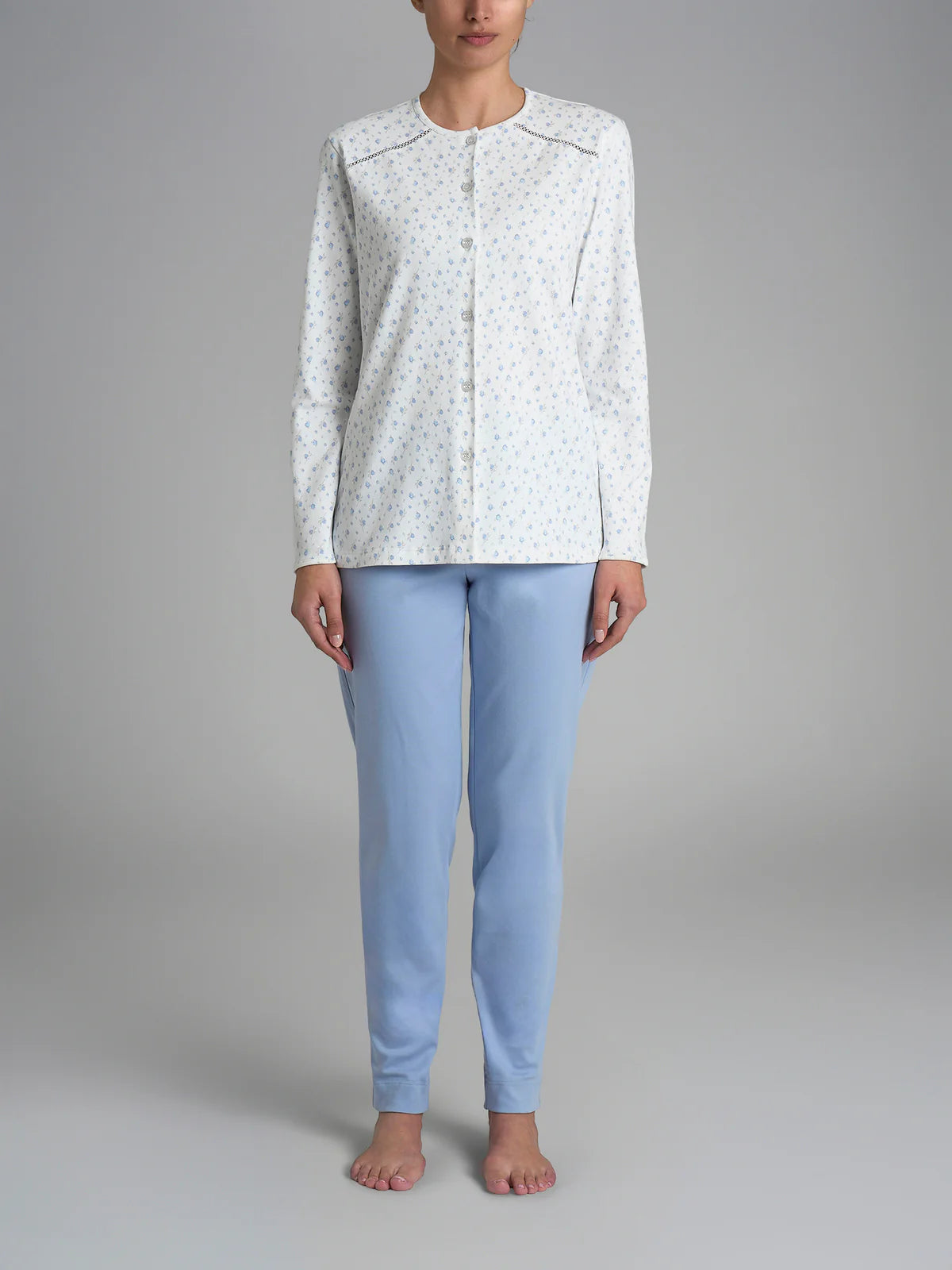 Pigiama Caldo Aperto Interlock di Cotone DR63N6-7 Eventide