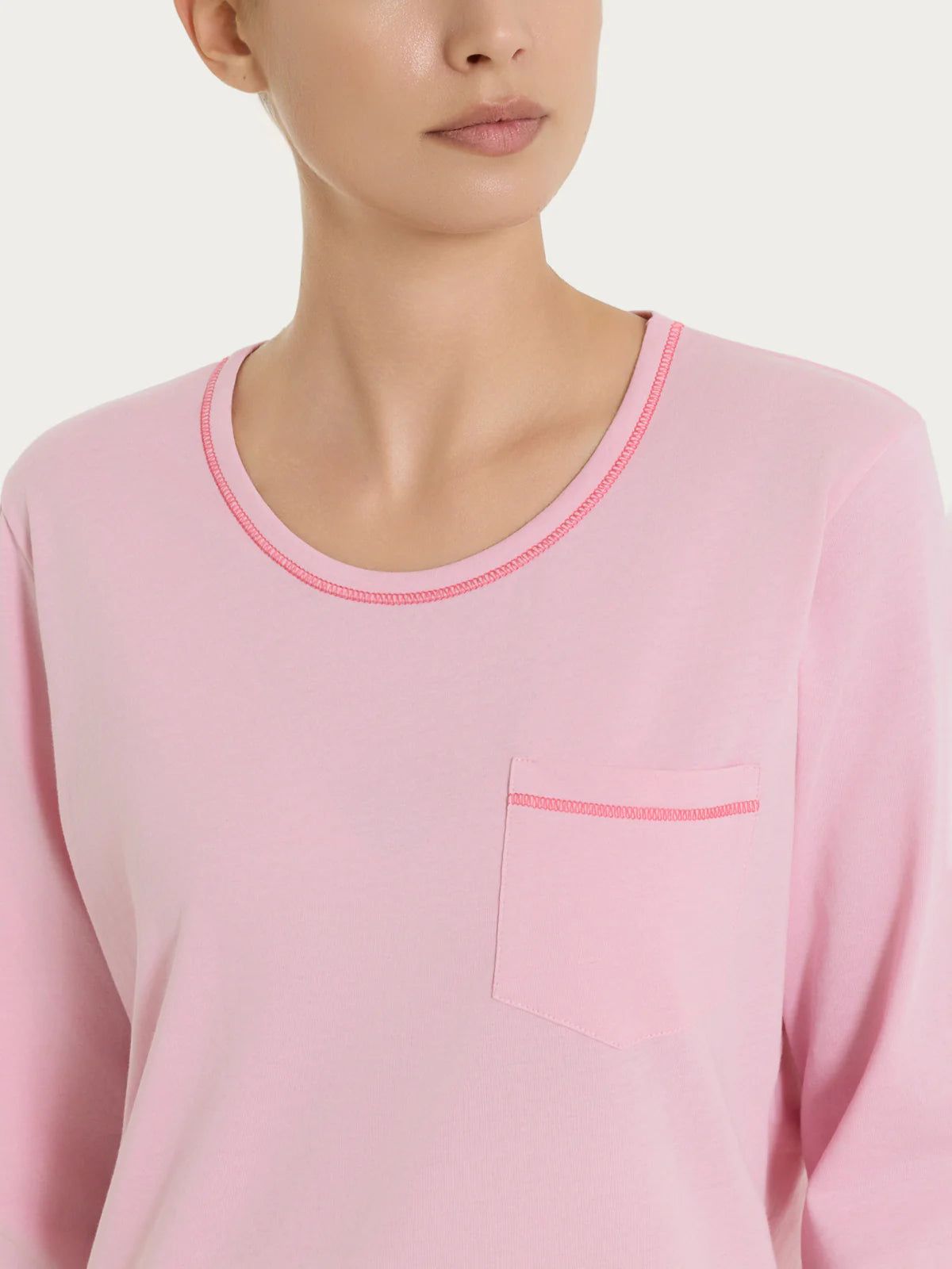 Pigiama Lungo Tinta Unita Jersey di Cotone DT30NQ