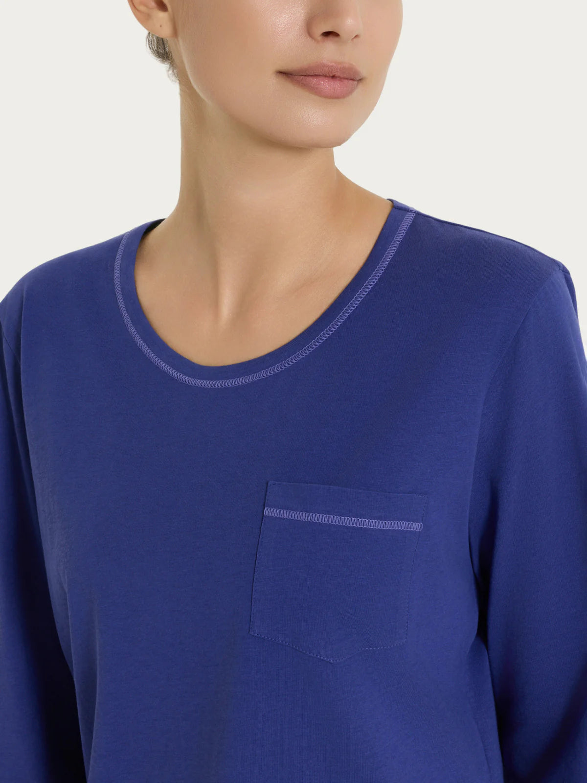 Pigiama Lungo Tinta Unita Jersey di Cotone DT30NQ