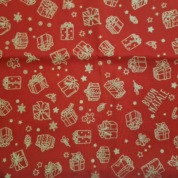 Tovaglia Rettangolare Natale In Tavola Glitter Gift Rosso