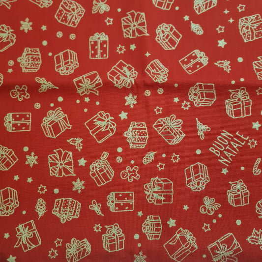 Tovaglia Rettangolare Natale In Tavola Glitter Gift Rosso