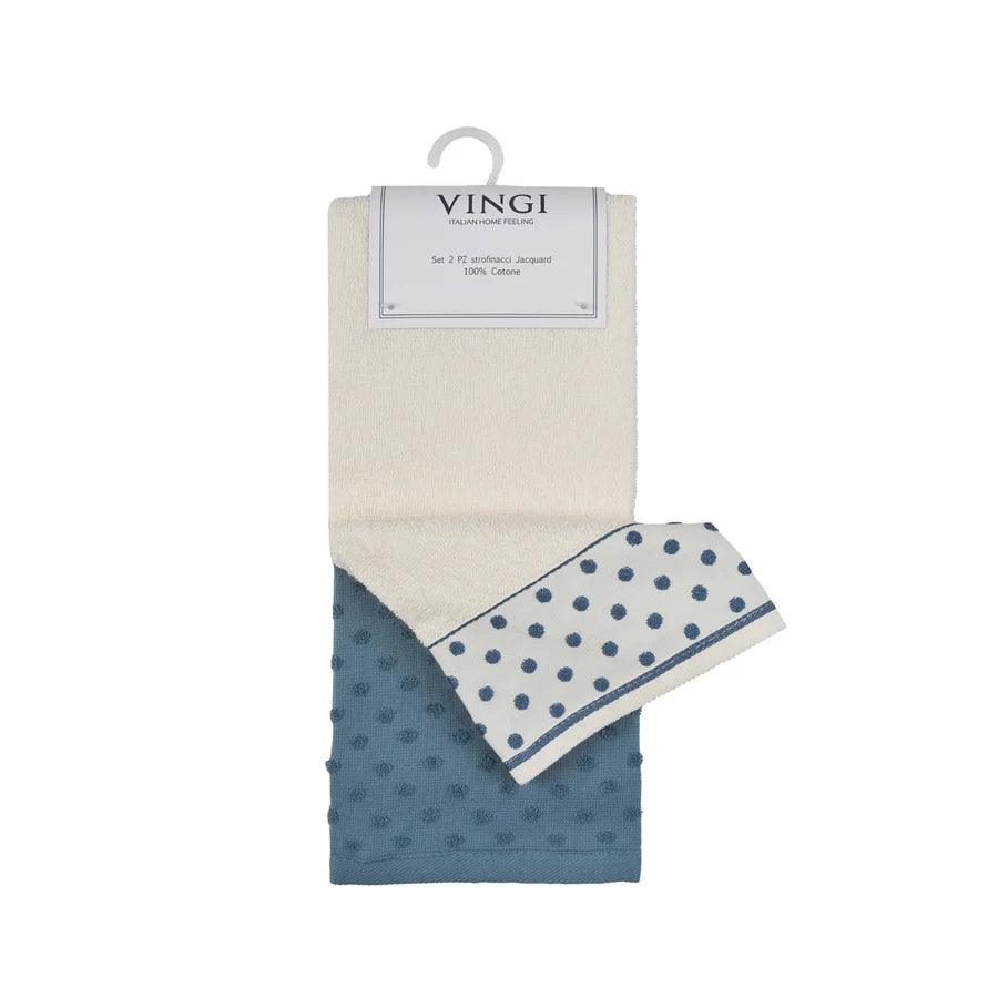 Set 2 strofinacci cucina Vingi Infinito in cotone 50×70 cm