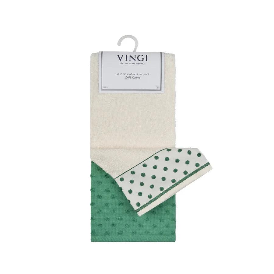 Set 2 strofinacci cucina Vingi Infinito in cotone 50×70 cm
