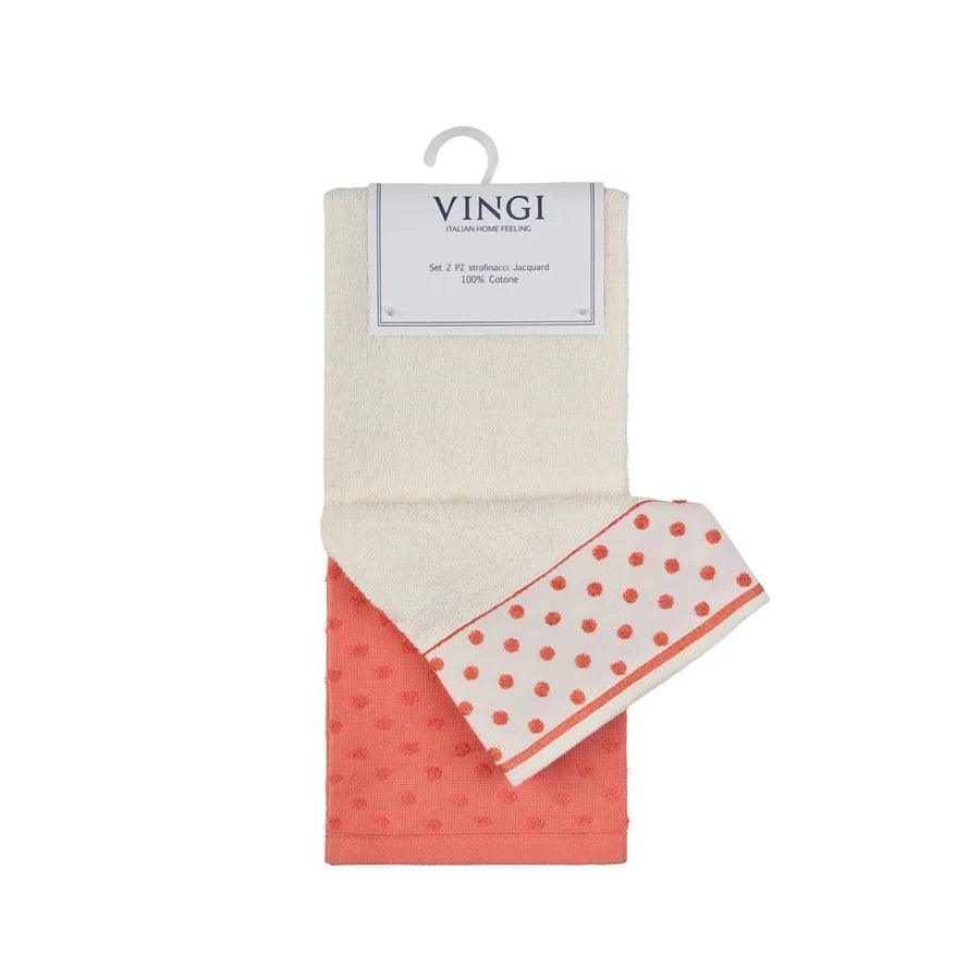 Set 2 strofinacci cucina Vingi Infinito in cotone 50×70 cm