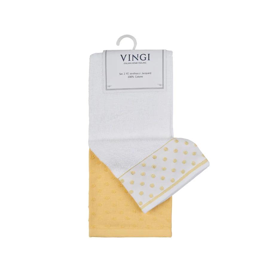 Set 2 strofinacci cucina Vingi Infinito in cotone 50×70 cm