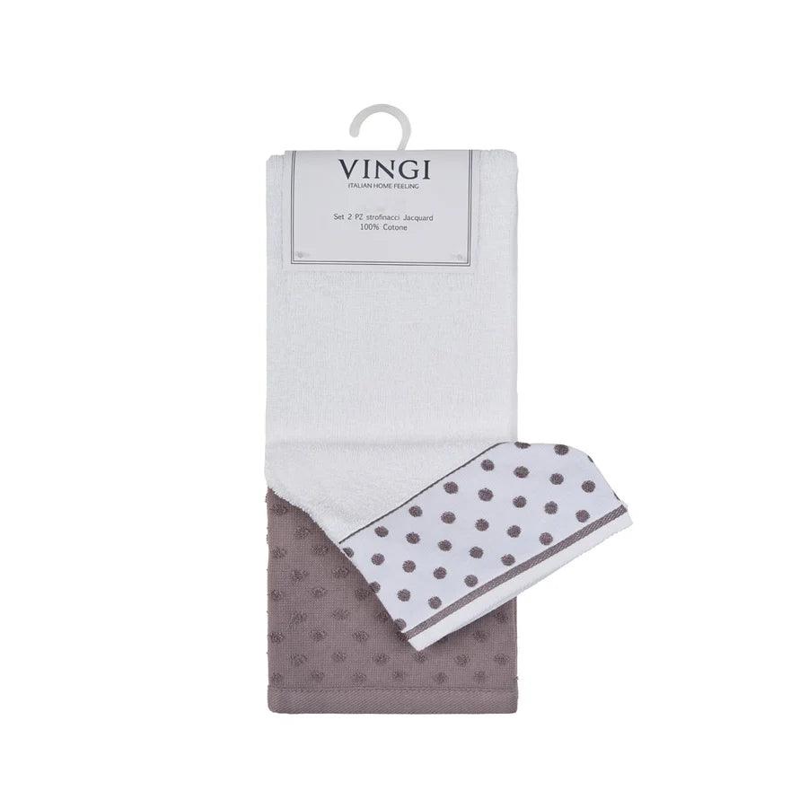 Set 2 strofinacci cucina Vingi Infinito in cotone 50×70 cm