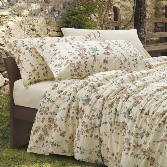 Completo Lenzuola Caldo Cotone D'Inverno Matrimoniale Naturae Zefiro Terra