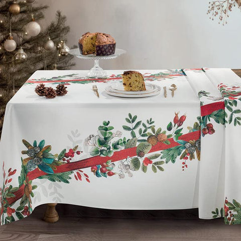 Tovaglia Rettangolare Natale In Tavola Ribbon