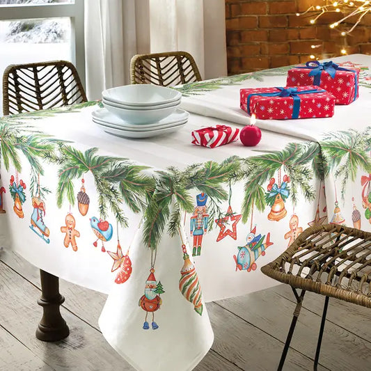 Tovaglia Rettangolare Natale In Tavola Fantasy