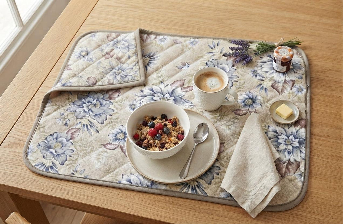 Set colazione Panama in cotone | Tovaglietta e tovagliolo
