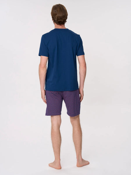 Pigiama Corto Serafino Jersey U804ND Navy Peony