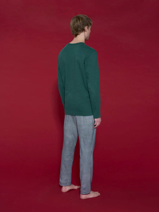 Pigiama Girocollo Caldo Cotone U838NQ Bistro Green
