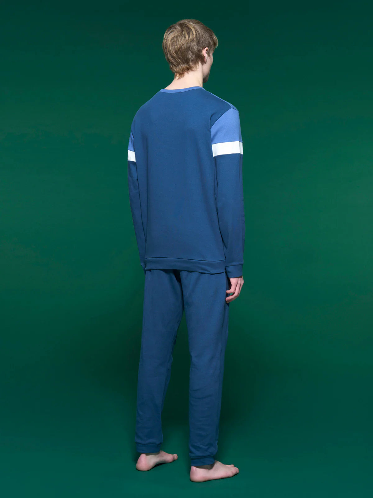 Pigiama Serafino Caldo Cotone U843N1 Bijou Blue