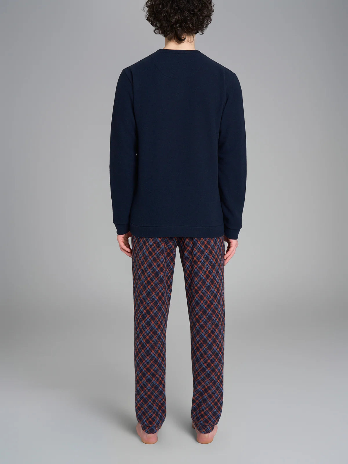 Pigiama Uomo Serafino Cotton Eco Pile Tartan U987N1